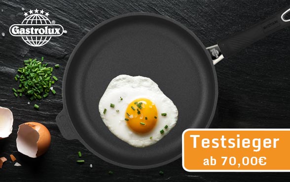 Gastrolux Flachpfanne mit Stiel, Höhe 4cm, der Testsieger Gastrolux Flachpfanne mit Stiel, Höhe 4cm, der Testsieger